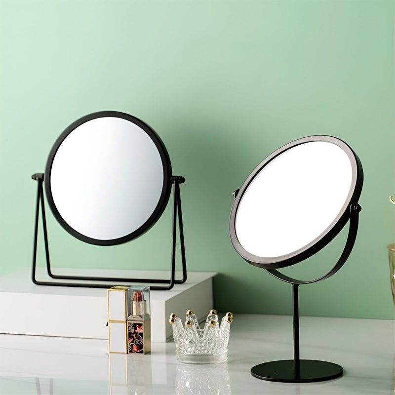 Beauty Mirror - Metal Double-Sided Vanity Mirror with 360° Rotation, Gold Tone, Stable Stand, Compact Size for Makeup Enthusiasts, Elegant Tabletop Accessory - Image 5