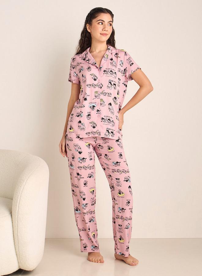 Splash FAV Minions Print Shirt and Pyjama Set - Image 1