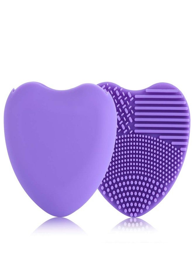Sonew Makeup Brush Cleansing Brush Cleaner,Soft Silicone Washing Scrubber,Heart shaped Scrub for Cosmetic Makeup Brush Cleaning Mat - Image 2