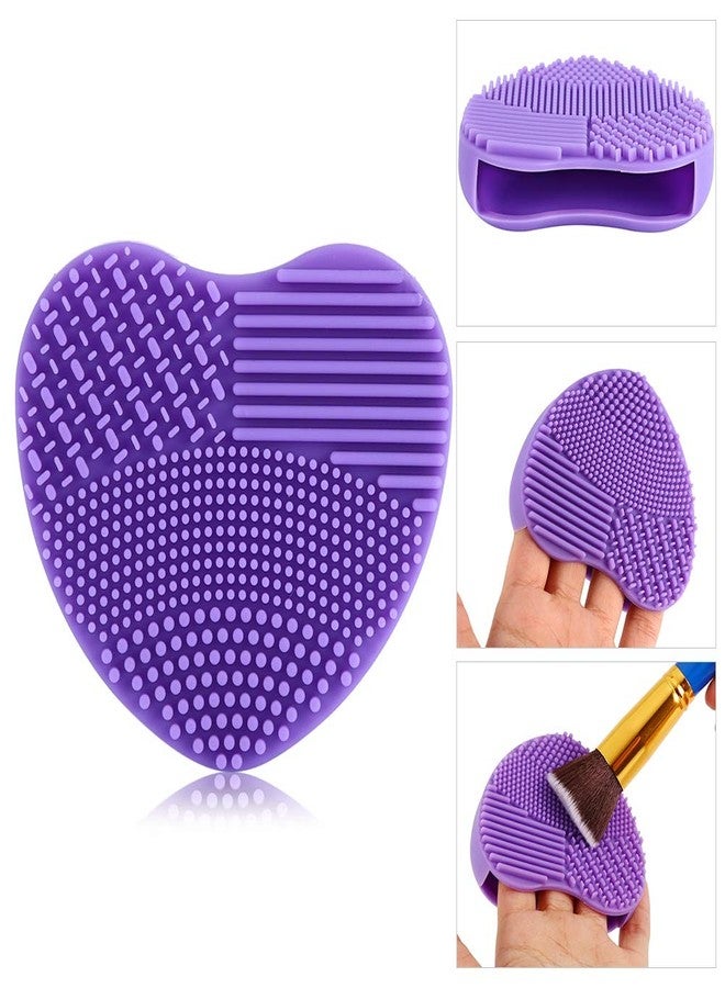 Sonew Makeup Brush Cleansing Brush Cleaner,Soft Silicone Washing Scrubber,Heart shaped Scrub for Cosmetic Makeup Brush Cleaning Mat - Image 3