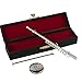 Dselvgvu Miniature Flute with Stand and Case Brass Mini Musical Instrument Flute Replica Collectible Figurines Dollhouse Accessories Model Home Decoration Display Ornament Silver 539 - Image 2