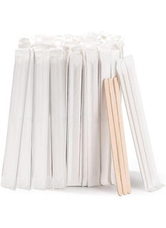 MOMENT 14 Cm Disposable Wooden Coffee Stirrers [200 Pack] Individually Wrapped Stir Sticks For Tea, Hot Chocolate And Craft Projects  - Image 1