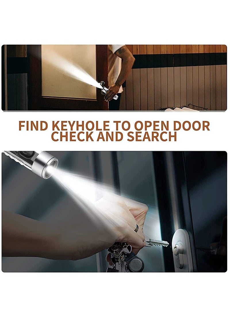 Mini LED Flashlights USB Rechargeable Small Keychain Flashlight with 11 Modes of Main & Side Light, Portable Pocket EDC Flash Light for Daily Using, Backpacking, Camping, and Hiking, etc.  - Image 2