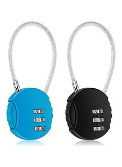 2 Pack Combination Lock 3 Digit Outdoor Waterproof Padlock for School Gym