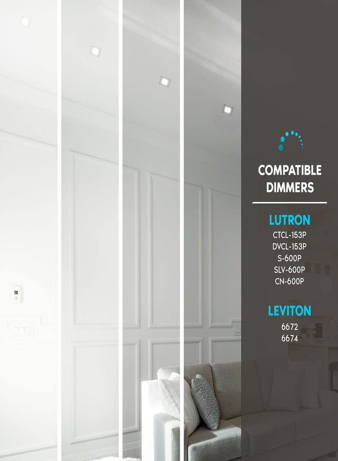 LUXRITE إضاءة LED غائرة مربعة الشكل من LUXRITE مقاس 2 بوصة مع صندوق توصيل، قابلة للاختيار بين 3 درجات حرارة لونية (3000 كلفن/4000 كلفن/5000 كلفن)، مؤشر تجسيد اللون 90، طقم إضاءة LED غائرة بدون علبة قابلة للتعتيم، 8 واط، 600 لومن، حاصلة على تصنيف IC، مقاومة للرطوبة، مدرجة في قائمة ETL. - Image 5