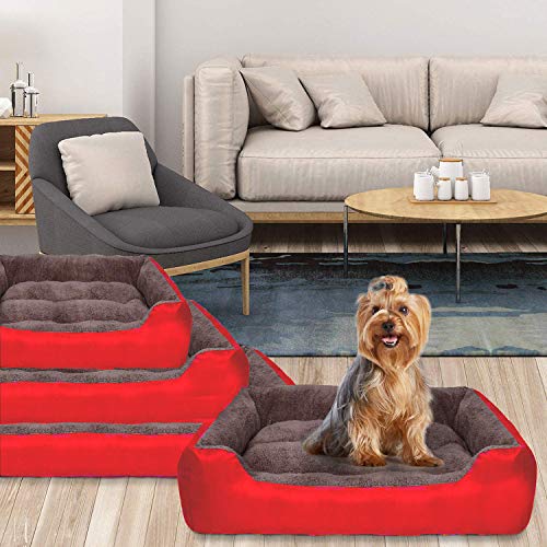KOZI PET Dog Beds for Dog & Cats, Rectangle Pet Bed Thickened Enough with Soft Coral Fleece and,Durable Dog Sofa Pet Bed - Image 4