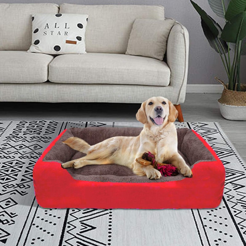 KOZI PET Dog Beds for Dog & Cats, Rectangle Pet Bed Thickened Enough with Soft Coral Fleece and,Durable Dog Sofa Pet Bed - Image 5
