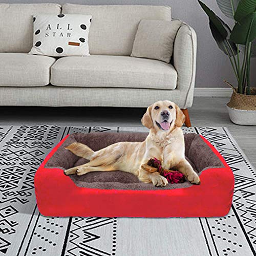 KOZI PET Dog Beds for Dog & Cats, Rectangle Pet Bed Thickened Enough with Soft Coral Fleece and,Durable Dog Sofa Pet Bed - Image 1