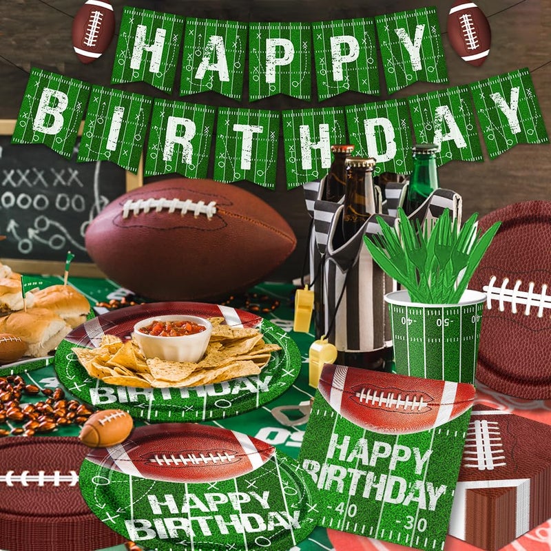 Dydamud Football Birthday Party Decorations Football Plates Napkins Tablecloth Banner Football Party Supplies Tableware Set for Football Game Day Tailgate Party Decorations, Serve 25 - Image 5