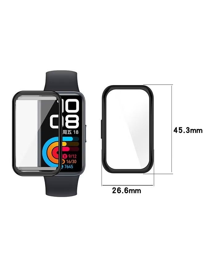 2Pcs Nylon Watch band For Huawei Band 10/9/8 Strap, 2Pcs Protective Shell Suitable For Huawei Band 10/9/8, Smart Watch Wristband Bracelet Wrist Strap Sport Replacement，Transparent Protective Shell and Black Protective Shell.(Seashell Color, Black) - Image 3