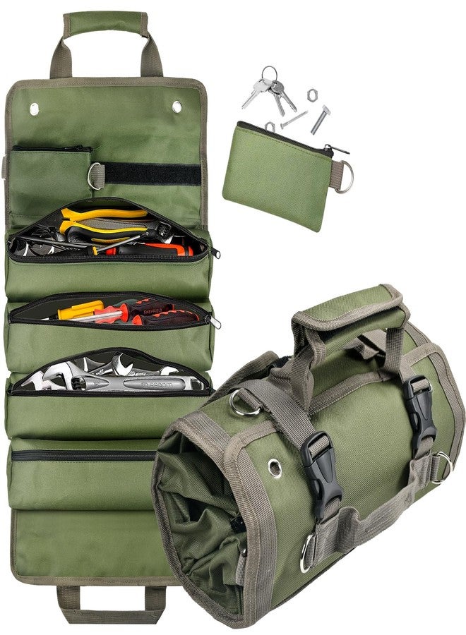 OEAGO Fathers Day Dad Gifts from Daughter Son Wife Tool Bag Organizer Tool Roll Up Father's Day Christmas Valentines Day Birthday Gifts for Men Dad Him Husband Boyfriend Detachable Pockets for Mechanic - Image 1