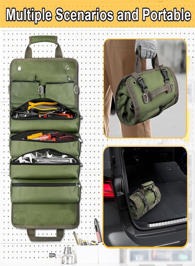 OEAGO Fathers Day Dad Gifts from Daughter Son Wife Tool Bag Organizer Tool Roll Up Father's Day Christmas Valentines Day Birthday Gifts for Men Dad Him Husband Boyfriend Detachable Pockets for Mechanic - Image 2