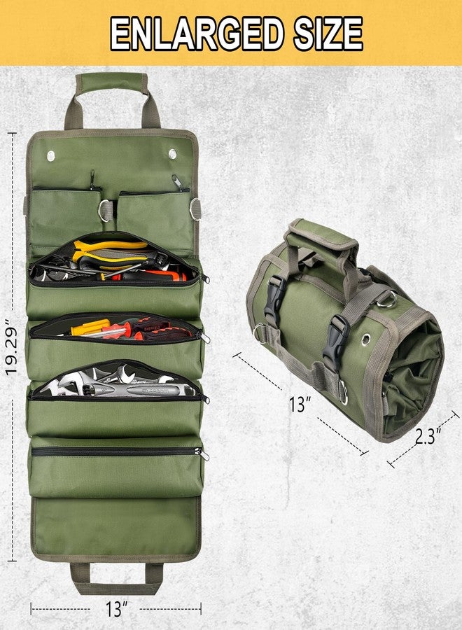 OEAGO Fathers Day Dad Gifts from Daughter Son Wife Tool Bag Organizer Tool Roll Up Father's Day Christmas Valentines Day Birthday Gifts for Men Dad Him Husband Boyfriend Detachable Pockets for Mechanic - Image 3