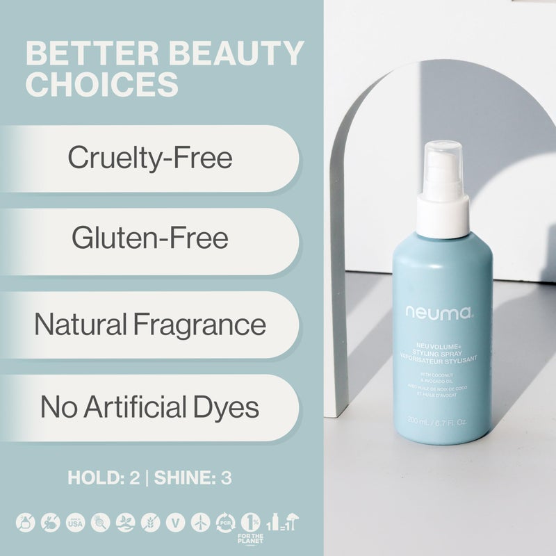 NEUMA Neu Volume Styling Hair Spray 6.7 Fl. Oz. Heat Protectant Volumizing Spray with Fennel, Ylang Ylang, Patchouli, and Vanilla Scent, Hair Volumizer for Fine Hair - Image 3