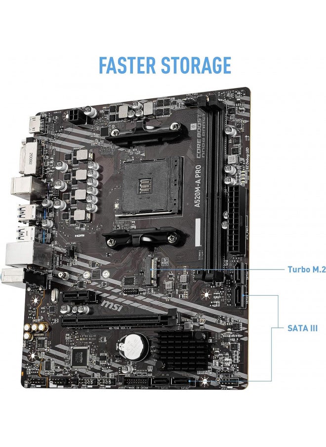 Inland - Micro Center AMD Ryzen 5 5500 Unlocked Desktop Processor Bundle with MSI A520M-A PRO Gaming Motherboard (AMD AM4, DDR4, PCIe 4.0, Micro-ATX) - Image 1