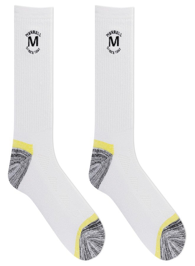 ميريل جوارب ميريل النسائية المبطنة - جوارب للجنسين بتقنية كول ماكس لإدارة الرطوبة ودعم قوس القدم، جوارب موآب متوسطة الوزن للمشي لمسافات طويلة، لون أبيض، مقاس متوسط-كبير أمريكي - Image 3