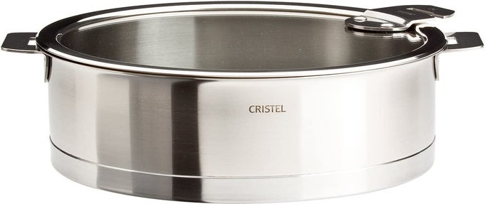 STRATE L STAINLESS STEEL SAUTEPAN WITH GLASS LID 35 QUART