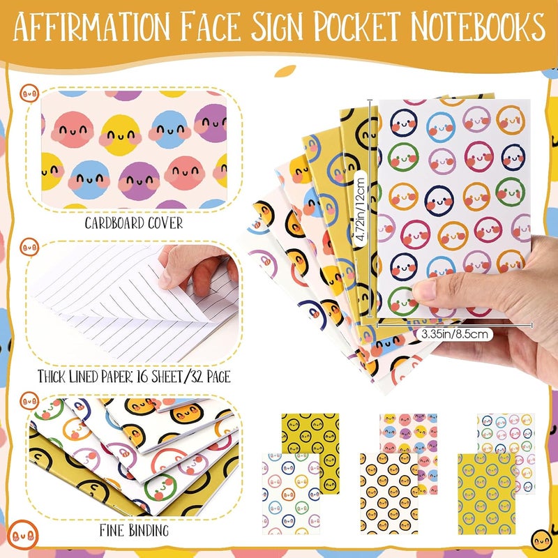 Sinload 72 Pcs Inspirational Smile Notepads Pocket Affirmation Notebook Back to School Notebook Lined Journals First Day of School Welcome Gift for Classmate Student Teacher Office Coworker - Image 2