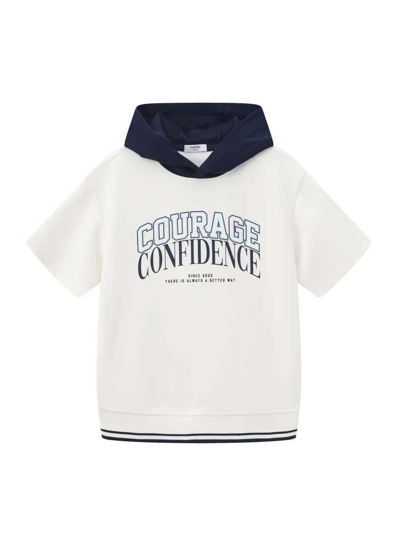 Balabala Kids Unisex Short-sleeved T-shirt with hood
