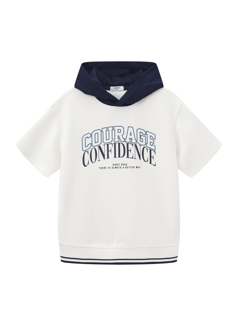 Balabala Kids Unisex Short-sleeved T-shirt with hood - Image 1