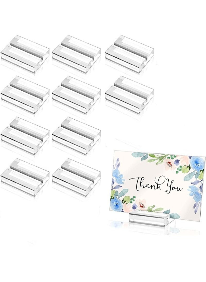 Aikanbo 10pcs acrylic stand transparent position card holder, 50*30*10mm acrylic sign holder, table number holder card display stand, suitable for postcard photo wedding party event office business meeting  - Image 1