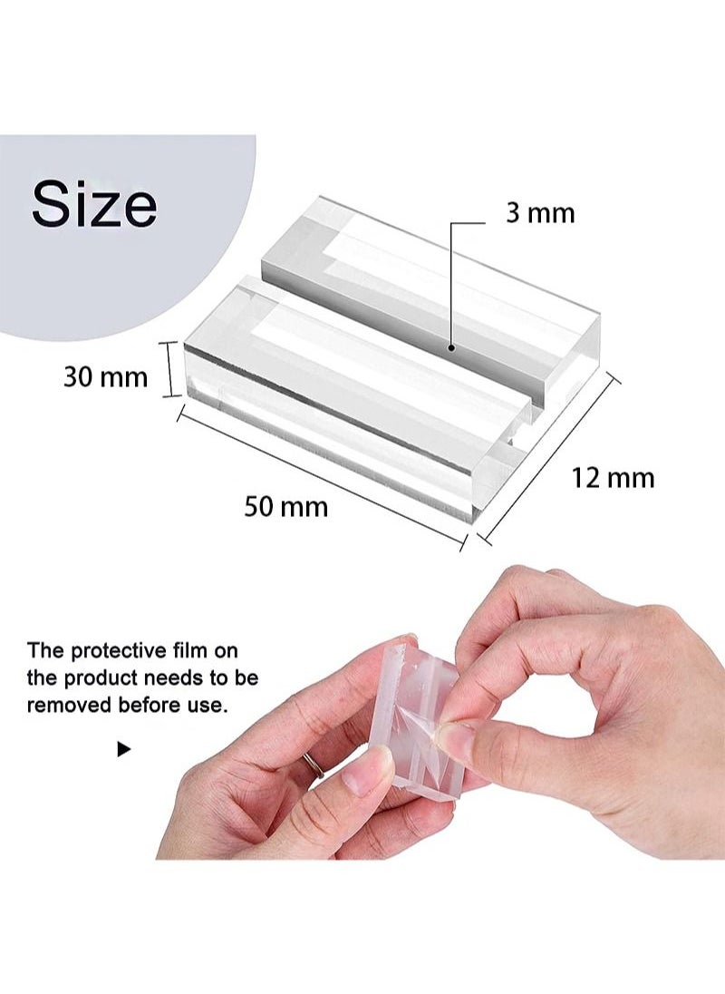 Aikanbo 10pcs acrylic stand transparent position card holder, 50*30*10mm acrylic sign holder, table number holder card display stand, suitable for postcard photo wedding party event office business meeting  - Image 3