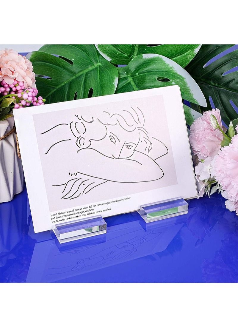 Aikanbo 10pcs acrylic stand transparent position card holder, 50*30*10mm acrylic sign holder, table number holder card display stand, suitable for postcard photo wedding party event office business meeting  - Image 2