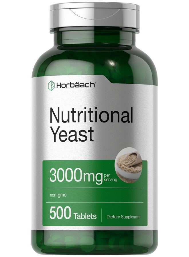 Horbäach Horbaach Nutritional Yeast Tablets 3000mg | 500 Count | with B12, B1, B2, and Niacin | Non-GMO & Gluten Free Supplement - Image 1