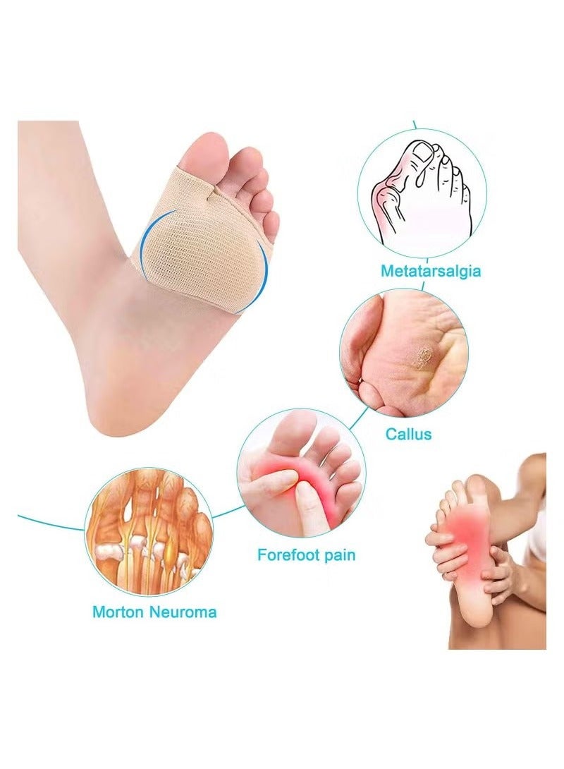 2 Pairs Metatarsal Sleeve Pads Soft and Comfortable Ball of Foot Cushions Pain Relief Forefoot Pads(L) - Image 3