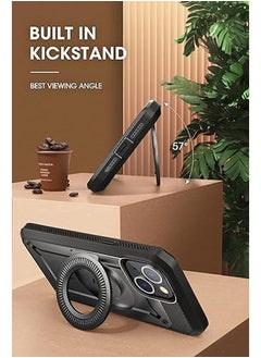 SupCase Unicorn Beetle Pro Mag Case For Iphone 15 Iphone 14 Iphone 13 6.1 Inch Compatible With Magsafe Full Body Rugged Case With Built In Screen Protector And Kickstand And Belt Clip Black  - Image 3