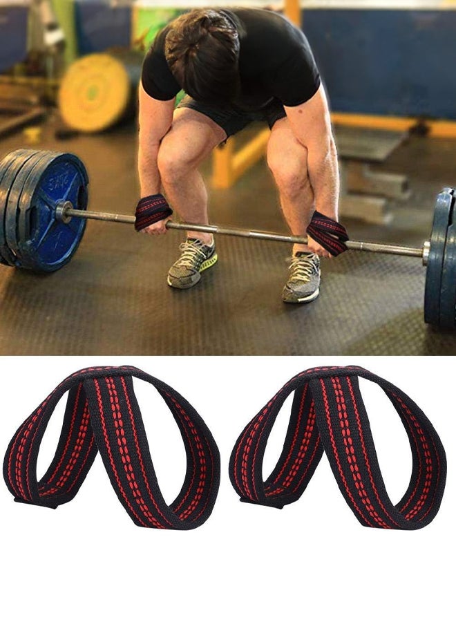 SHABILI 2PCS Weight Lifting Straps Wristbands Wrist Support Wrist Protection Straps Nylon Figure‑8 Design Secure Durable Grip Assistance, for Gym Training Deadlift Pull‑Ups Powerlifting Barbell Row Workout - Image 2