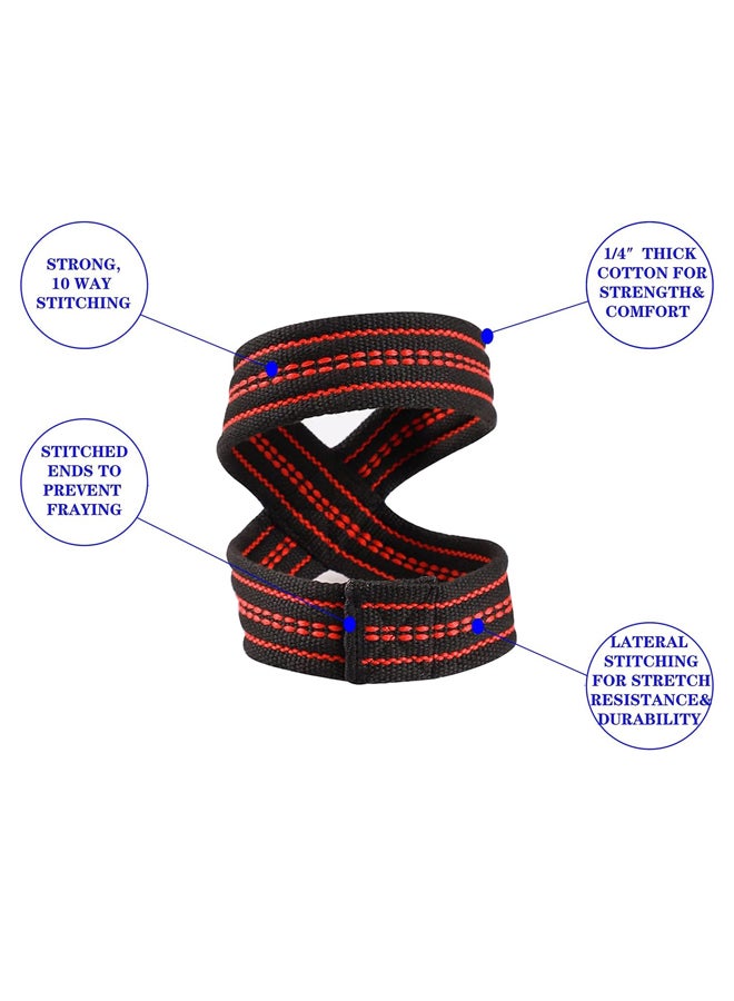 SHABILI 2PCS Weight Lifting Straps Wristbands Wrist Support Wrist Protection Straps Nylon Figure‑8 Design Secure Durable Grip Assistance, for Gym Training Deadlift Pull‑Ups Powerlifting Barbell Row Workout - Image 5