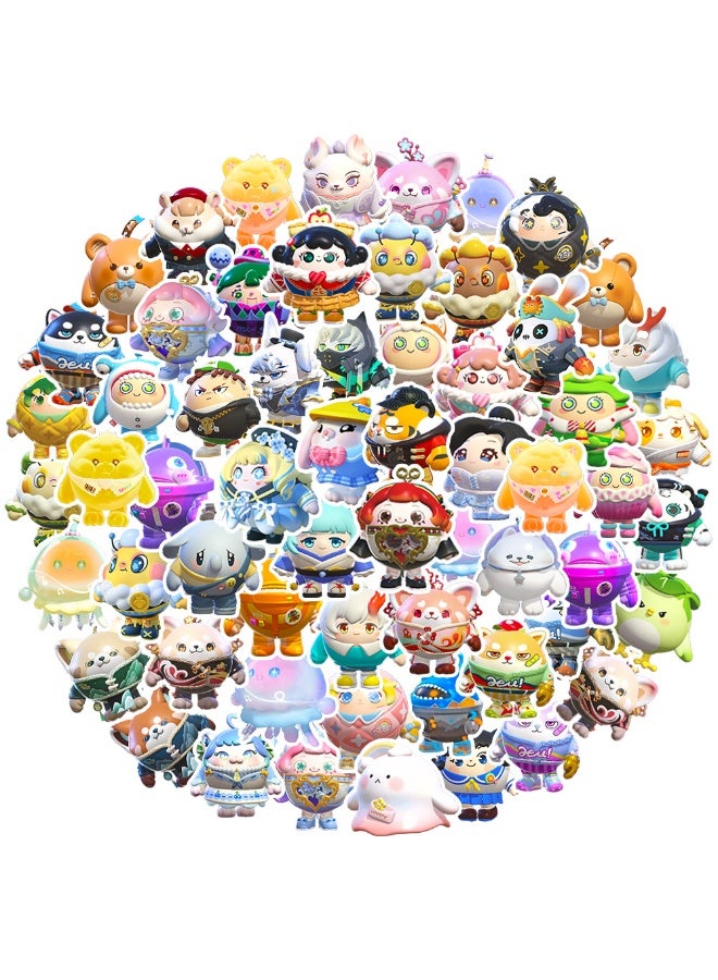 NIBEMINENT 60 Pcs Cartoon Eggy Party Deco Kit Waterproof Stickers, High Definition Printing Bright Colors, Suitable for Laptop Skateboard Luggage Water Bottle Guitar DIY - Image 2