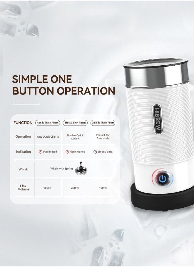 HiBREW - HiBREW Handheld Automatic Hot and Cold Multifunctional for Latte Cappuccino Foam Coffee Electric Milk Frother - Image 1