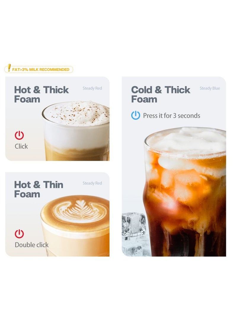 HiBREW - HiBREW Handheld Automatic Hot and Cold Multifunctional for Latte Cappuccino Foam Coffee Electric Milk Frother - Image 1