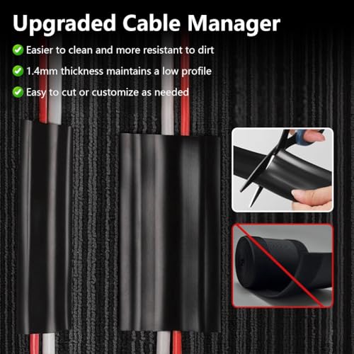 Serplex® 8.2Ft Floor Cord Cover, PVC Cord Covers for Wires on Floor, Cable Protector, Hide Extension Cords, Prevent Cable Trips, Heavy Duty Cord Hider for Wire Management, Wire Covers for Cords - Image 4