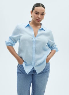 MANGO Regular-Fit Linen Shirt  - Image 3
