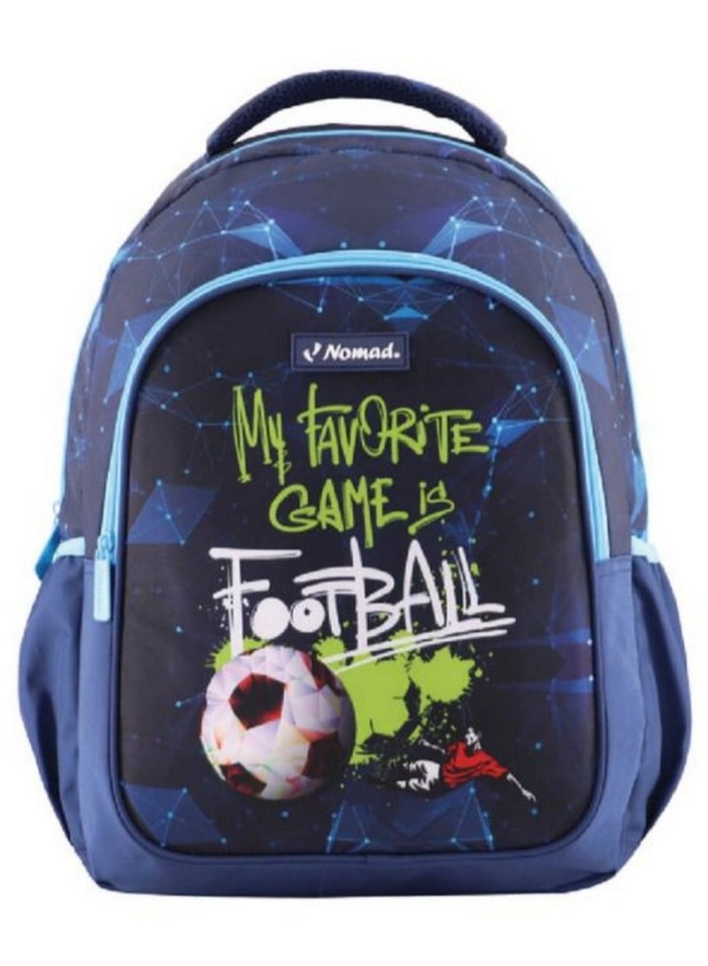 نوماد حقيبة ظهر مدرسية بتصميم كرة قدم مقاس 16 بوصة
