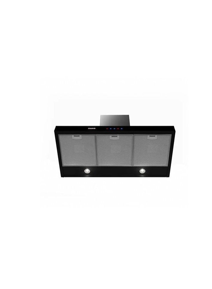 Hans T-shaped Wall Mount Cooker Hood 90 Cm 1000 m3/Hr 3 Aluminum Filters 2 Carbon Filters ST 90-1000 Black - Image 3