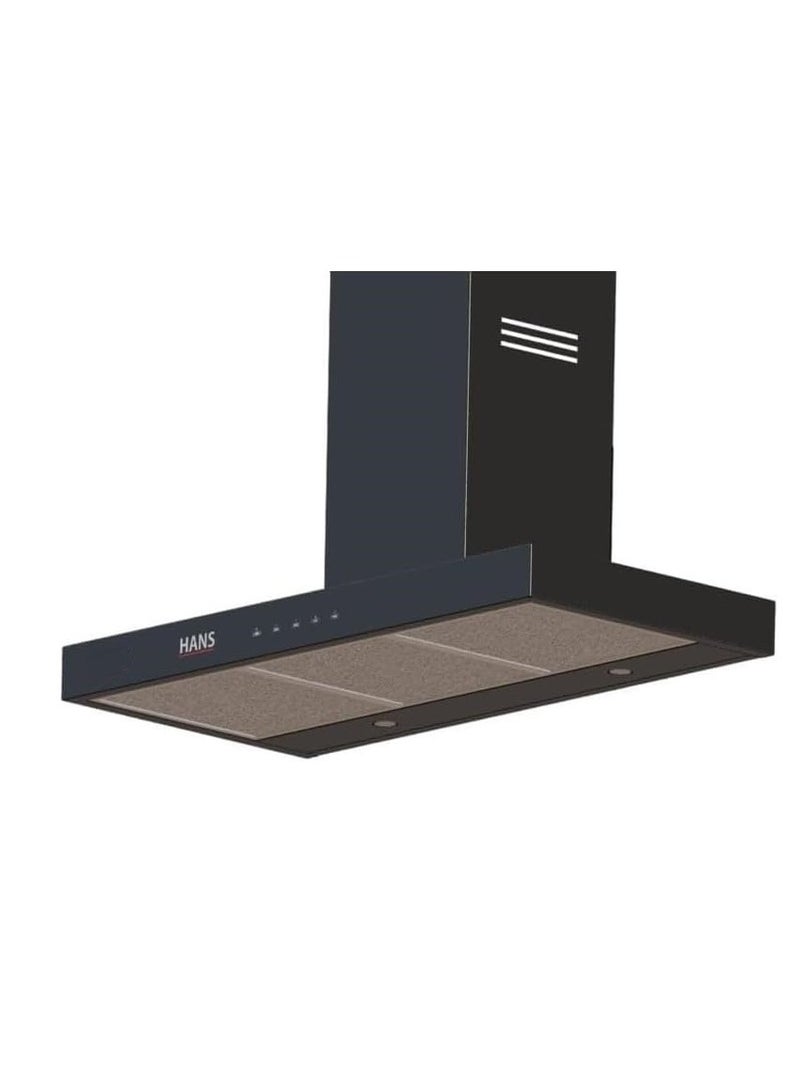 Hans T-shaped Wall Mount Cooker Hood 90 Cm 1000 m3/Hr 3 Aluminum Filters 2 Carbon Filters ST 90-1000 Black - Image 5