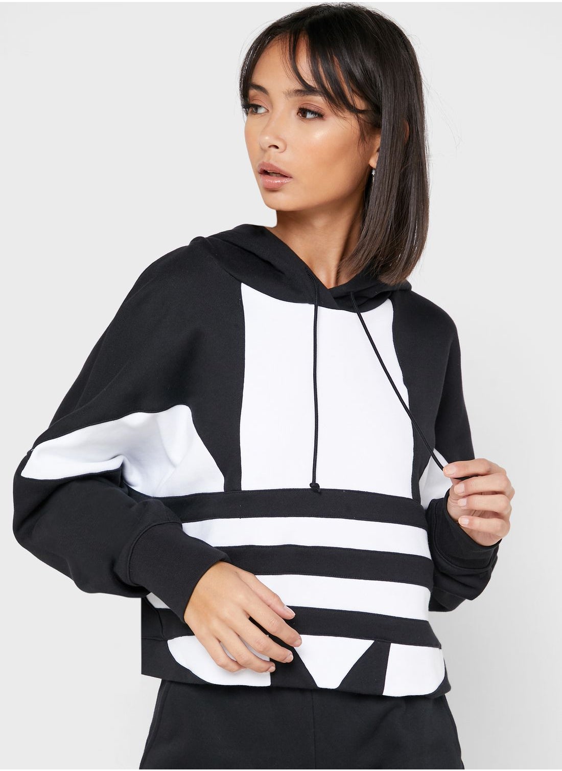 adidas trefoil crop hoodie
