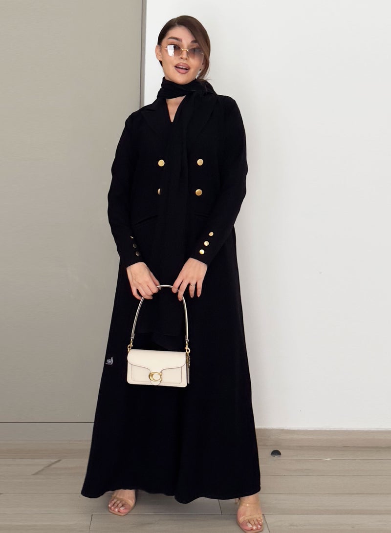 Rosette Abaya Elegant Blazer with Buttons Gold Button Design - Image 1