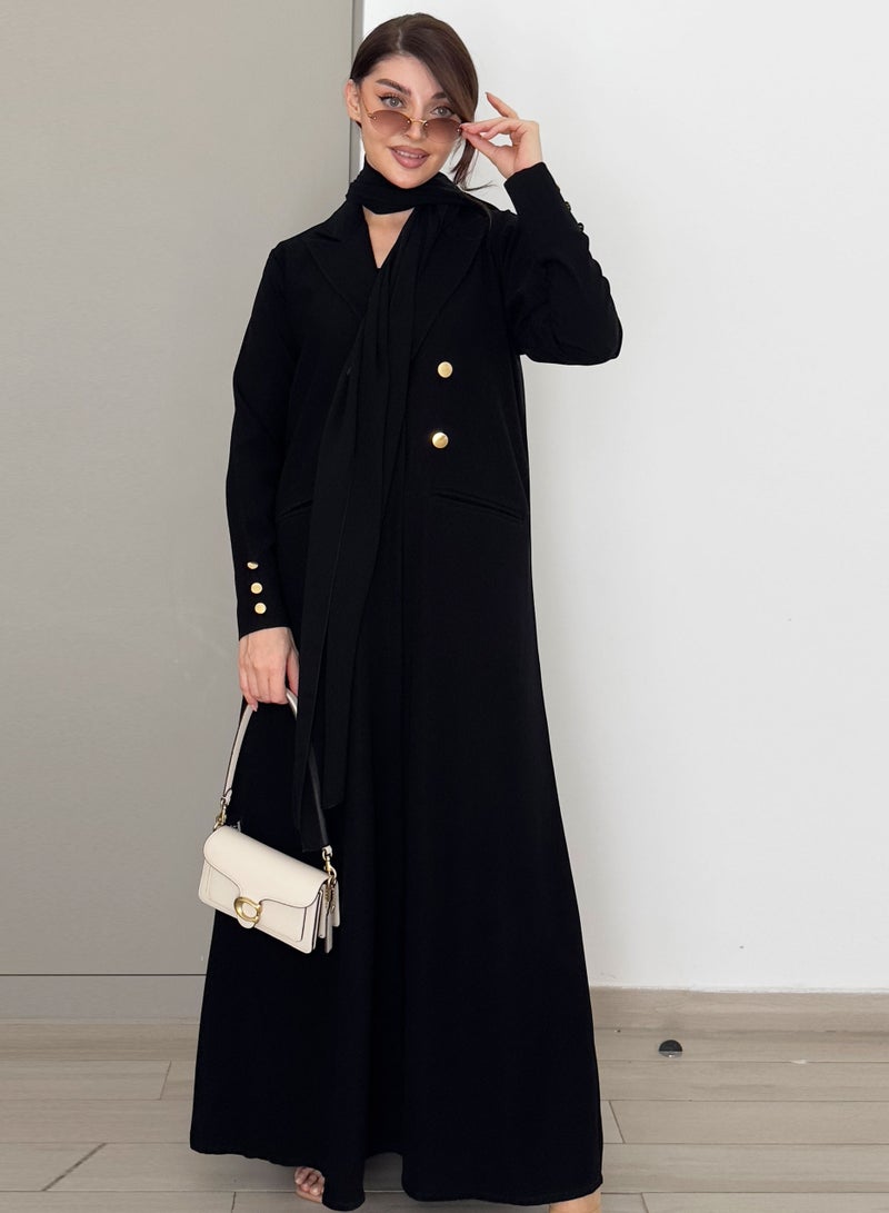 Rosette Abaya Elegant Blazer with Buttons Gold Button Design - Image 4