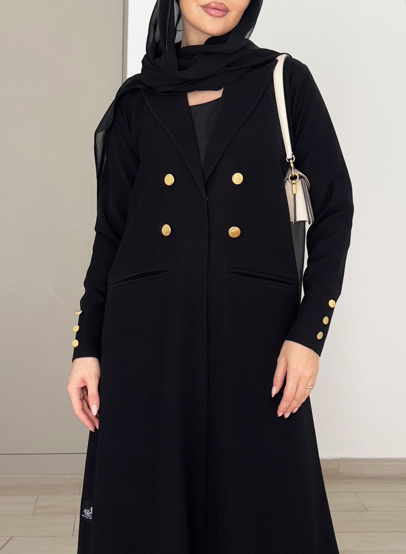 Rosette Abaya Elegant Blazer with Buttons Gold Button Design - Image 3
