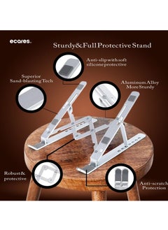 ECARES ECARES® Laptop Stand, Portable Aluminum Laptop Holder, Riser for Desk, Adjustable, Foldable Ventilated Cooling, Compatible with 10-16 inch such as Apple MacBook, Samsung, HP, Lenovo ThinkPad, Dell  - Image 2