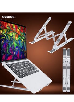 ECARES ECARES® Laptop Stand, Portable Aluminum Laptop Holder, Riser for Desk, Adjustable, Foldable Ventilated Cooling, Compatible with 10-16 inch such as Apple MacBook, Samsung, HP, Lenovo ThinkPad, Dell  - Image 3