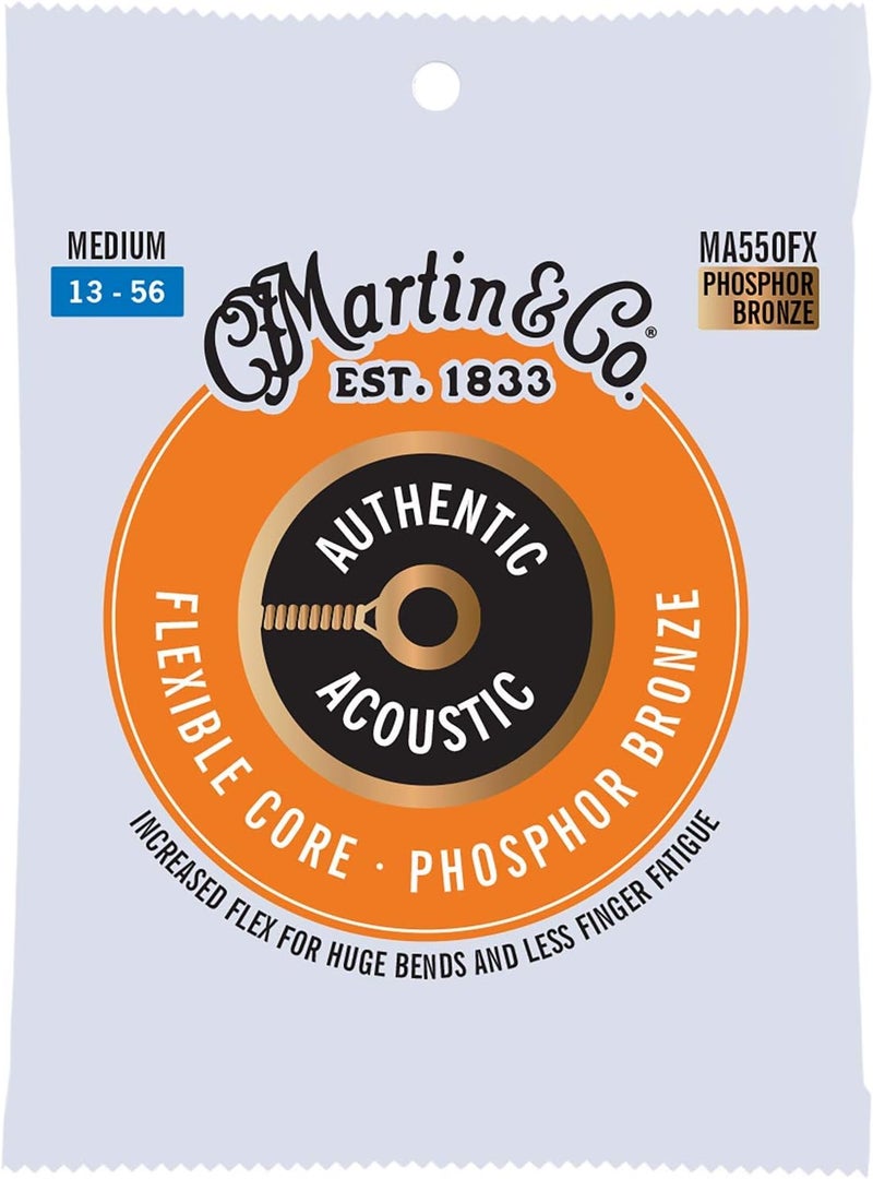 Martin Authentic Acoustic FX Guitar Strings, Medium .013-.056 (MA550FX) - Image 1
