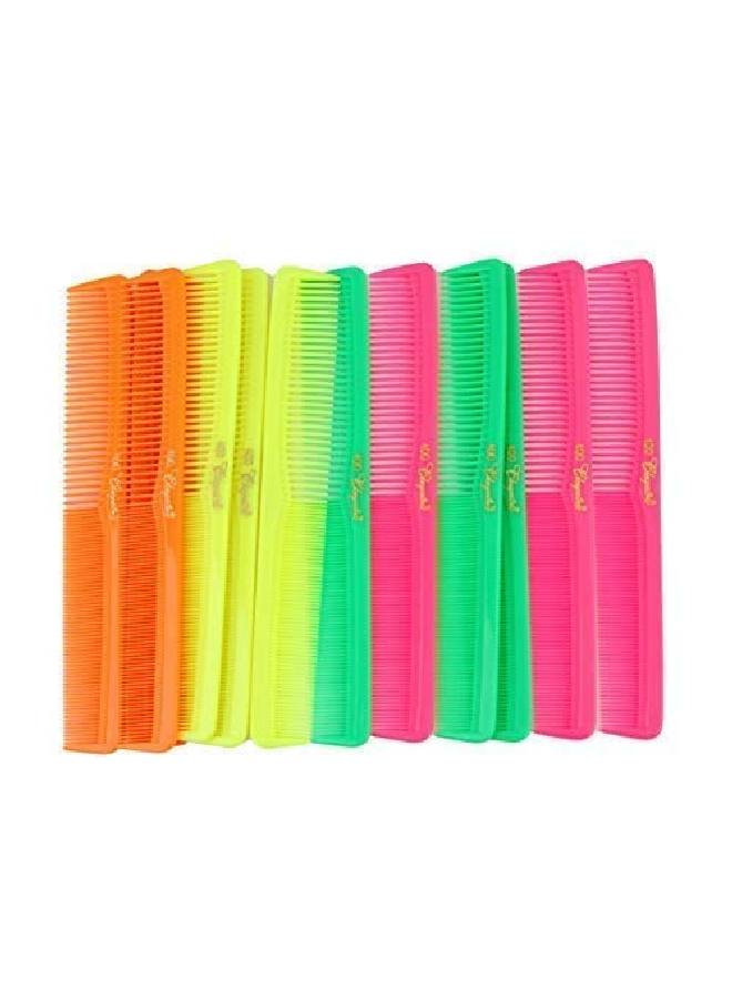 Krest 7 Inch All Purpose Hair Comb Hair Cutting Combs Barber’S & Hairstylist Combs Neon Mix 12 Units - Image 2