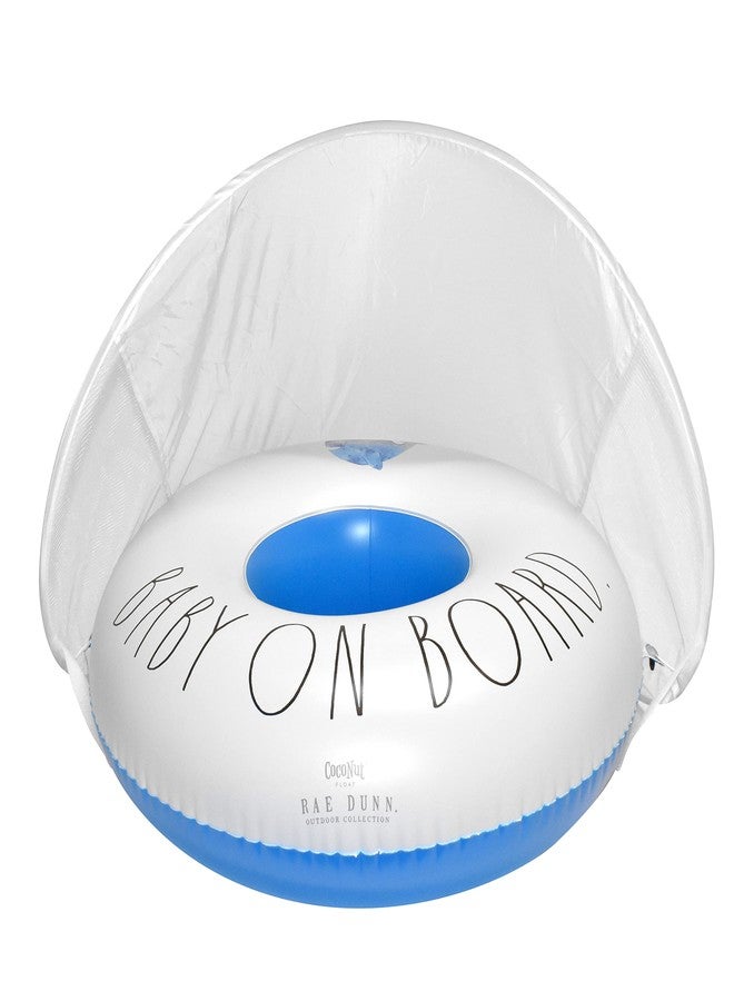 Coconut Float Rae Dunn x CocoNut Float Toddler Float with Canopy - Baby On Board Theme - Child Sized Inflatable Raft & Durable Water Toy - Stable Ride-On for Summer Parties & Swim Events - Image 2