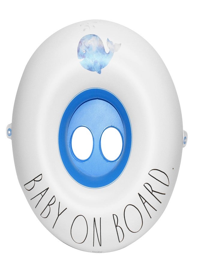 Coconut Float Rae Dunn x CocoNut Float Toddler Float with Canopy - Baby On Board Theme - Child Sized Inflatable Raft & Durable Water Toy - Stable Ride-On for Summer Parties & Swim Events - Image 1